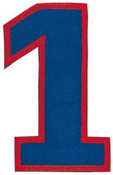 Nažehľovacie vyšívané čísla - jednotka modrá výška 8 cm